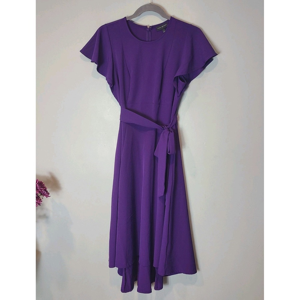 Lane Bryant Maxi Dress Sz 14 Jewel Tone Purple Flutter Sleeve Romantic Wedding